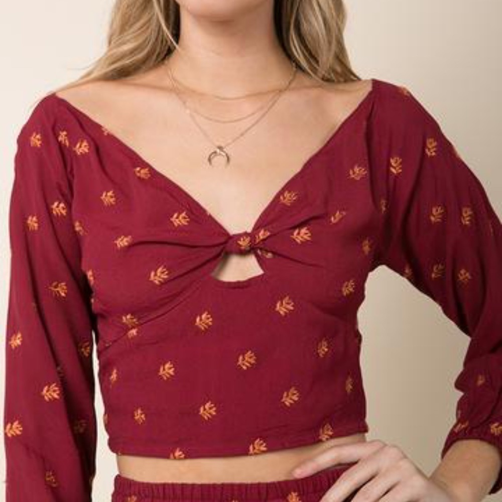 Raga Boho Front Knot Crop Top